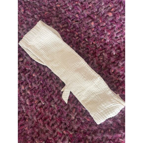 ANTHROPOLOGIE Tie Front Bandeau Crop Top  Medium M White - Picture 4 of 5